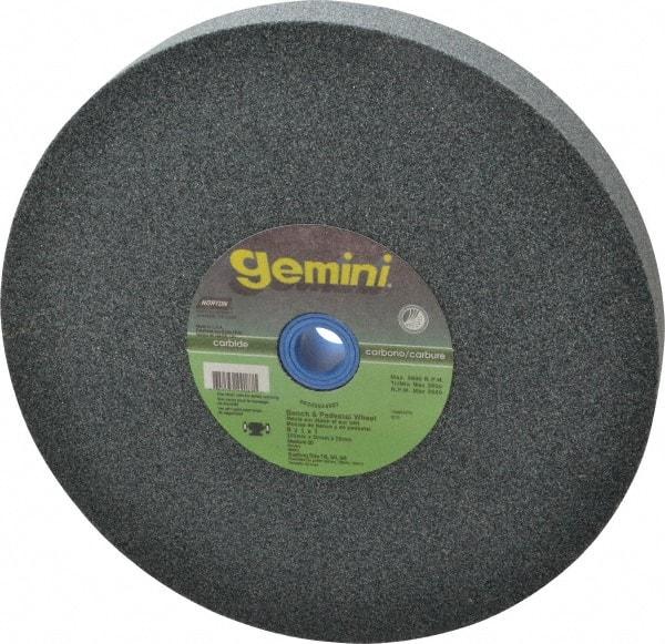 Norton - 60 Grit Silicon Carbide Bench & Pedestal Grinding Wheel - 8" Diam x 1" Hole x 1" Thick, 3600 Max RPM, Medium Grade - Exact Tool & Supply