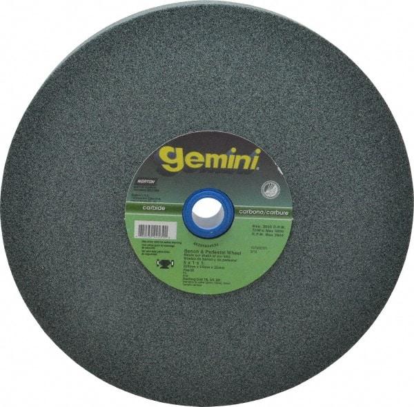 Norton - 80 Grit Silicon Carbide Bench & Pedestal Grinding Wheel - 8" Diam x 1" Hole x 1" Thick, 3600 Max RPM, Medium Grade - Exact Tool & Supply