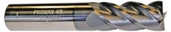 ProMax - 9/16", 1-1/4" LOC, 9/16" Shank Diam, 3-1/2" OAL, 4 Flute, Solid Carbide Square End Mill - Exact Tool & Supply