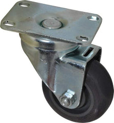 Albion - 3" Diam x 1-1/4" Wide x 4-1/4" OAH Top Plate Mount Swivel Caster - Polyurethane, 300 Lb Capacity, Ball Bearing, 2-1/2 x 3-5/8" Plate - Exact Tool & Supply