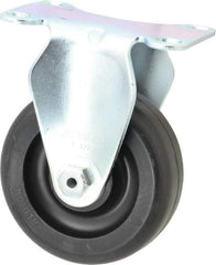 Albion - 3-1/2" Diam x 1-1/4" Wide x 4-11/16" OAH Top Plate Mount Rigid Caster - Polyolefin, 300 Lb Capacity, Delrin Bearing, 2-1/2 x 3-5/8" Plate - Exact Tool & Supply