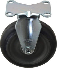 Albion - 5" Diam x 1-1/4" Wide x 6-3/16" OAH Top Plate Mount Rigid Caster - Polyurethane, 350 Lb Capacity, Delrin Bearing, 2-1/2 x 3-5/8" Plate - Exact Tool & Supply