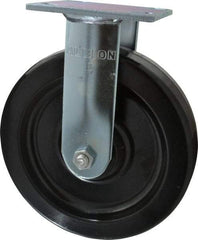 Albion - 8" Diam x 2" Wide x 9-1/2" OAH Top Plate Mount Rigid Caster - Phenolic, 1,250 Lb Capacity, Roller Bearing, 4 x 4-1/2" Plate - Exact Tool & Supply