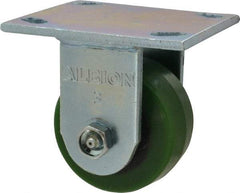 Albion - 3-1/4" Diam x 1-5/8" Wide x 4-1/4" OAH Top Plate Mount Rigid Caster - Polyurethane, 420 Lb Capacity, Roller Bearing, 4 x 4-1/2" Plate - Exact Tool & Supply