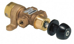 Parker - 1/4" NPT HD Manual Spool Valve - 3-Way, 2-Position Detent, Knob Type, Ball Detent & Panel Mounting - Exact Tool & Supply