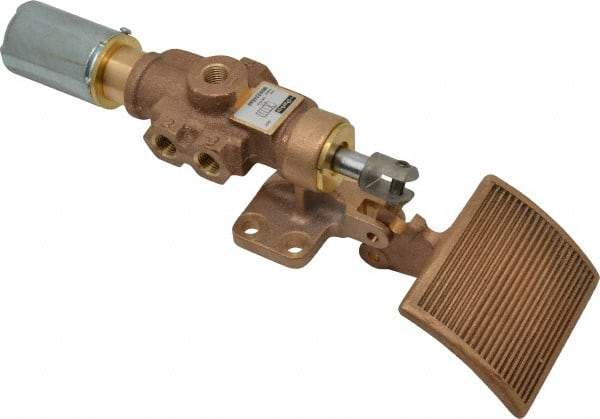 Parker - 1/4" NPT HD Manual Spool Valve - 4-Way Spring Return, Pedal Type, Spring & Foot Bracket Mounting - Exact Tool & Supply