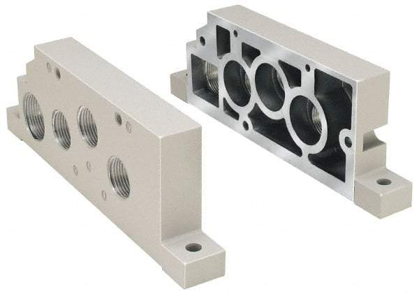 Parker - 1" Solenoid Valve Subbase 5599-1 - Use with H3 Series Solenoid Valves - Exact Tool & Supply