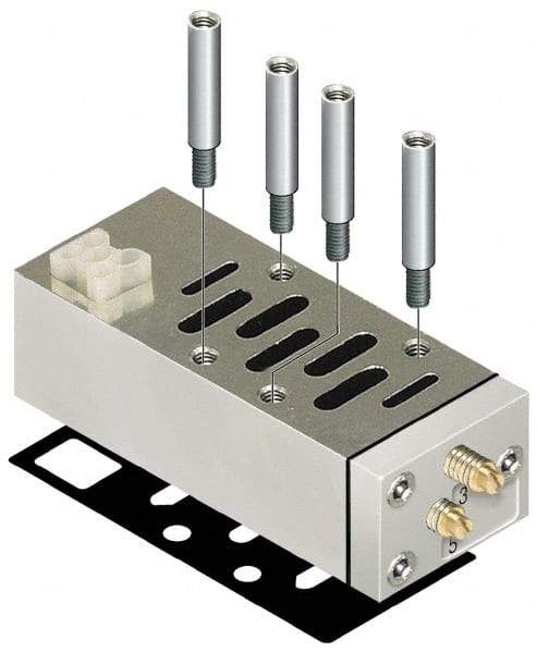 Parker - ISO 3 Sandwich Flow Control Valve - ISO 5599-2 Plug-In, 0 to 145 PSI & Zinc Material - Exact Tool & Supply