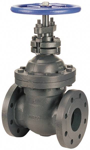 NIBCO - 2-1/2" Pipe, Class 250, Flanged Iron Solid Wedge Stem Gate Valve - 500 WOG, 250 WSP, Bolted Bonnet - Exact Tool & Supply
