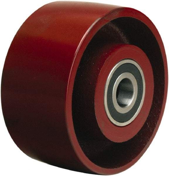 Hamilton - 4 Inch Diameter x 2 Inch Wide, Cast Iron Caster Wheel - 1,000 Lb. Capacity, 2-1/4 Inch Hub Length, 1/2 Inch Axle Diameter, Precision Ball Bearing - Exact Tool & Supply