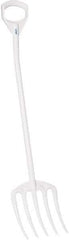 Vikan - Fork with 38" D-Grip Handle - 5 Tines, 10-1/2" Tine Length - Exact Tool & Supply
