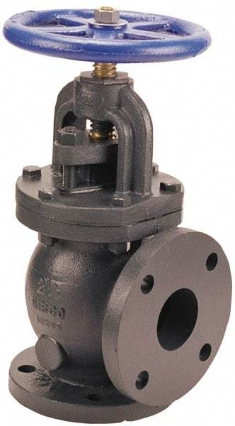 NIBCO - 3" Pipe, Flanged Ends, Iron Renewable Globe Valve - Bronze Disc, Bolted Bonnet, 200 psi WOG, 125 psi WSP, Class 125 - Exact Tool & Supply