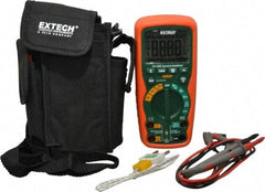Extech - EX520, CAT IV, 1,000 VAC/VDC, Digital True RMS Multimeter - 40 mOhm, Measures Voltage, Capacitance, Current, Frequency, Resistance, Temperature - Exact Tool & Supply