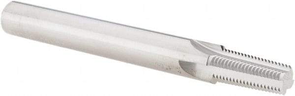 Scientific Cutting Tools - 1/8-27 Thread, 3/8" Shank Diam, Bright Coating, Solid Carbide Straight Flute Thread Mill - 4 Flutes, 3-1/2" OAL, 1/8" Min Noml Diameter - Exact Tool & Supply