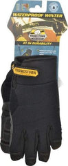 Youngstown - Size S (7) Synthetic Suede Cold Protection & Waterproof Work Gloves - For Mechanic's & Lifting, Uncoated, Hook & Loop Cuff, Full Fingered, Black, Paired - Exact Tool & Supply