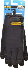 Youngstown - Size 2XL (11) Synthetic Suede Cold Protection & Waterproof Work Gloves - For Mechanic's & Lifting, Uncoated, Hook & Loop Cuff, Full Fingered, Black, Paired - Exact Tool & Supply