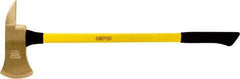 Ampco - 6 Lb Head Fireman's Axe - 36" OAL, 5" Long Blade, 36" Long Handle, Fiberglass Cushion Grip Handle, 12" Long Head - Exact Tool & Supply