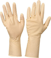 CleanTeam - Size M, 5 mil, Cleanroom Grade, Powder Free Latex Disposable Gloves - Exact Tool & Supply