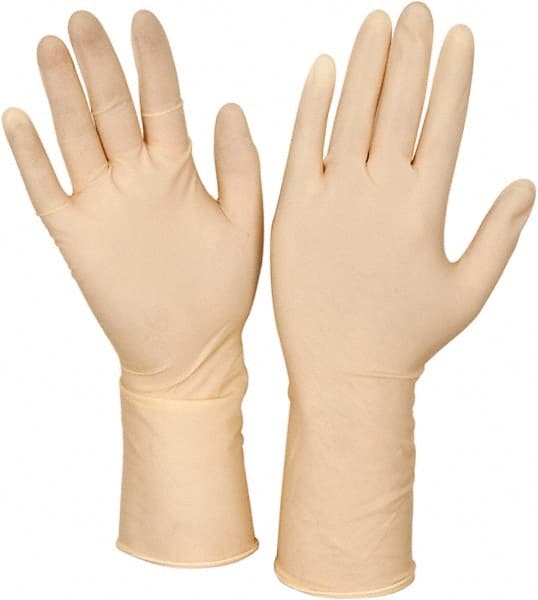 CleanTeam - Size M, 5 mil, Cleanroom Grade, Powder Free Latex Disposable Gloves - Exact Tool & Supply