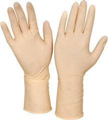 CleanTeam - Size M, 5 mil, Cleanroom Grade, Powder Free Latex Disposable Gloves - Exact Tool & Supply