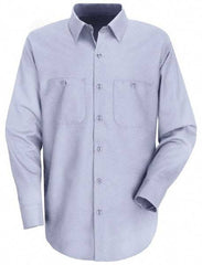 VF Imagewear - Size 2XL, Blue, General Purpose, Long Sleeve Button Down Shirt - 57" Chest, 2 Pockets, Cotton/Poly Blend - Exact Tool & Supply