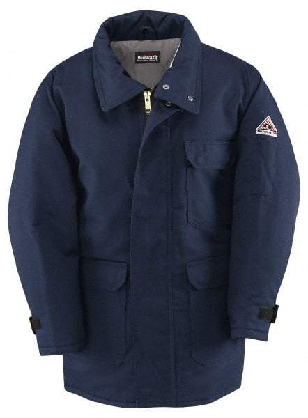 VF Imagewear - Size 2XL Arc Flash & Flame Resistant/Retardant Jacket - Navy, Cotton & Nylon, Zipper Closure, 60" Chest - Exact Tool & Supply