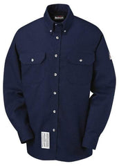 VF Imagewear - Size 2XL, Navy Blue, Flame Resistant/Retardant, Long Sleeve Button Down Shirt - 63-3/8" Chest, 2 Pockets, Excel FR ComforTouch - Exact Tool & Supply