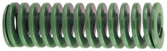 Dayton Lamina - 1-1/4" Hole Diam, 5/8" Rod Diam, 10" Free Length, Green Die Spring - 7.2 Lb Max Deflection, 4" Max Deflection, Light Duty, Chromium Vanadium Steel - Exact Tool & Supply