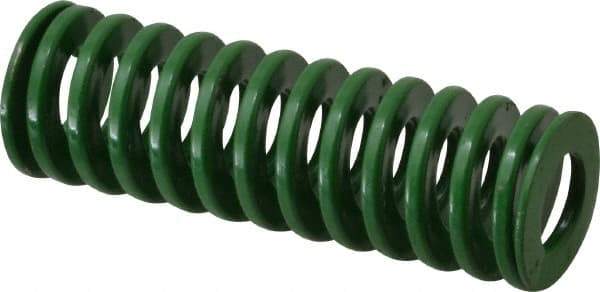Dayton Lamina - 1" Hole Diam, 1/2" Rod Diam, 3" Free Length, Green Die Spring - 16.8 Lb Max Deflection, 1.2" Max Deflection, Light Duty, Chromium Vanadium Steel - Exact Tool & Supply