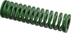Dayton Lamina - 1" Hole Diam, 1/2" Rod Diam, 3-1/2" Free Length, Green Die Spring - 14.1 Lb Max Deflection, 1.4" Max Deflection, Light Duty, Chromium Vanadium Steel - Exact Tool & Supply