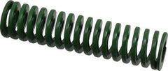 Dayton Lamina - 1" Hole Diam, 1/2" Rod Diam, 4" Free Length, Green Die Spring - 12.1 Lb Max Deflection, 1.61" Max Deflection, Light Duty, Chromium Vanadium Steel - Exact Tool & Supply