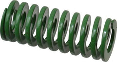 Dayton Lamina - 1-1/4" Hole Diam, 5/8" Rod Diam, 3" Free Length, Green Die Spring - 26.3 Lb Max Deflection, 1.2" Max Deflection, Light Duty, Chromium Vanadium Steel - Exact Tool & Supply