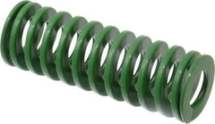 Dayton Lamina - 1-1/4" Hole Diam, 5/8" Rod Diam, 3-1/2" Free Length, Green Die Spring - 22.2 Lb Max Deflection, 1.4" Max Deflection, Light Duty, Chromium Vanadium Steel - Exact Tool & Supply