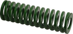 Dayton Lamina - 1-1/4" Hole Diam, 5/8" Rod Diam, 4" Free Length, Green Die Spring - 19.2 Lb Max Deflection, 1.61" Max Deflection, Light Duty, Chromium Vanadium Steel - Exact Tool & Supply