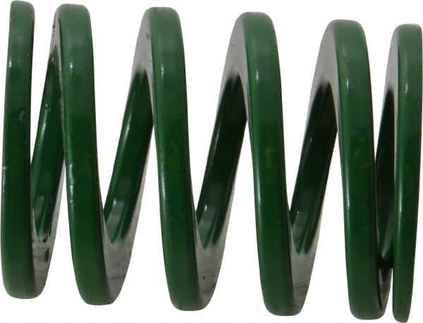Dayton Lamina - 1-1/2" Hole Diam, 3/4" Rod Diam, 2" Free Length, Green Die Spring - 60.3 Lb Max Deflection, 0.8" Max Deflection, Light Duty, Chromium Vanadium Steel - Exact Tool & Supply