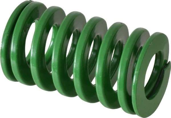 Dayton Lamina - 1-1/2" Hole Diam, 3/4" Rod Diam, 2-1/2" Free Length, Green Die Spring - 45.8 Lb Max Deflection, 1.01" Max Deflection, Light Duty, Chromium Vanadium Steel - Exact Tool & Supply