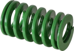 Dayton Lamina - 1-1/2" Hole Diam, 3/4" Rod Diam, 2-1/2" Free Length, Green Die Spring - 45.8 Lb Max Deflection, 1.01" Max Deflection, Light Duty, Chromium Vanadium Steel - Exact Tool & Supply