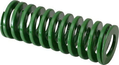 Dayton Lamina - 1-1/2" Hole Diam, 3/4" Rod Diam, 4" Free Length, Green Die Spring - 27.3 Lb Max Deflection, 1.61" Max Deflection, Light Duty, Chromium Vanadium Steel - Exact Tool & Supply