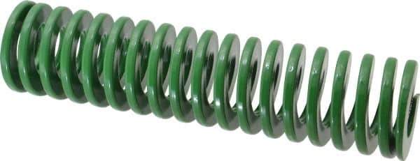 Dayton Lamina - 2" Hole Diam, 1" Rod Diam, 8" Free Length, Green Die Spring - 23.8 Lb Max Deflection, 3.2" Max Deflection, Light Duty, Chromium Vanadium Steel - Exact Tool & Supply