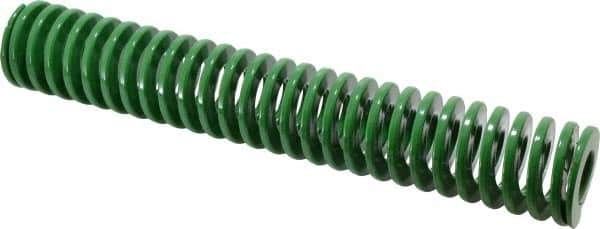 Dayton Lamina - 2" Hole Diam, 1" Rod Diam, 12" Free Length, Green Die Spring - 15.5 Lb Max Deflection, 4.8" Max Deflection, Light Duty, Chromium Vanadium Steel - Exact Tool & Supply
