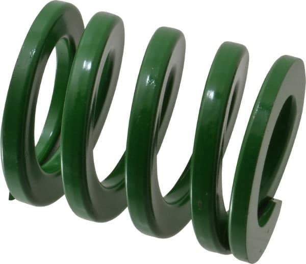 Dayton Lamina - 2-1/2" Hole Diam, 1-1/2" Rod Diam, 3" Free Length, Green Die Spring - 110 Lb Max Deflection, 1.2" Max Deflection, Light Duty, Chromium Vanadium Steel - Exact Tool & Supply