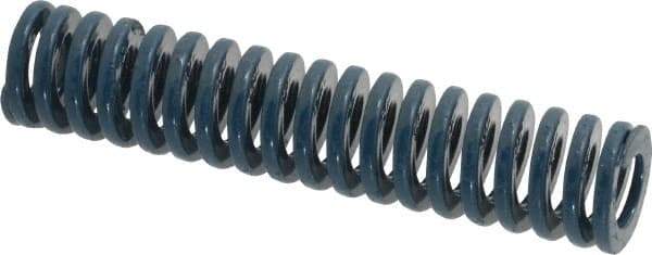 Dayton Lamina - 3/4" Hole Diam, 3/8" Rod Diam, 3-1/2" Free Length, Blue Die Spring - 12.2 Lb Max Deflection, 1.31" Max Deflection, Medium Duty, Chromium Vanadium Steel - Exact Tool & Supply