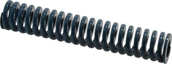 Dayton Lamina - 3/4" Hole Diam, 3/8" Rod Diam, 4" Free Length, Blue Die Spring - 10.6 Lb Max Deflection, 1.51" Max Deflection, Medium Duty, Chromium Vanadium Steel - Exact Tool & Supply