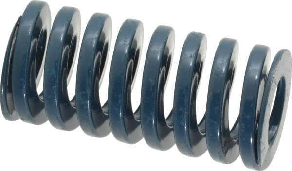 Dayton Lamina - 1" Hole Diam, 1/2" Rod Diam, 2" Free Length, Blue Die Spring - 41 Lb Max Deflection, 0.75" Max Deflection, Medium Duty, Chromium Vanadium Steel - Exact Tool & Supply