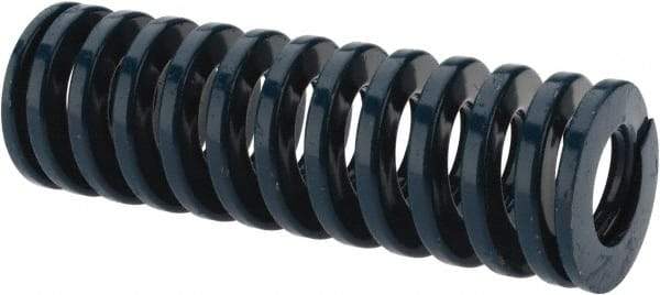 Dayton Lamina - 1" Hole Diam, 1/2" Rod Diam, 3" Free Length, Blue Die Spring - 25.8 Lb Max Deflection, 1.12" Max Deflection, Medium Duty, Chromium Vanadium Steel - Exact Tool & Supply