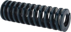 Dayton Lamina - 1" Hole Diam, 1/2" Rod Diam, 3" Free Length, Blue Die Spring - 25.8 Lb Max Deflection, 1.12" Max Deflection, Medium Duty, Chromium Vanadium Steel - Exact Tool & Supply