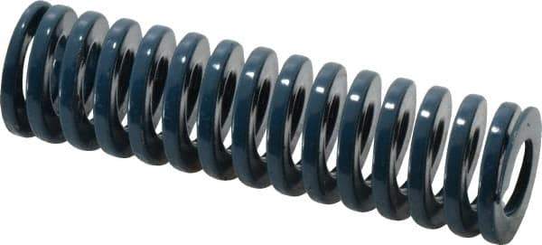 Dayton Lamina - 1" Hole Diam, 1/2" Rod Diam, 3-1/2" Free Length, Blue Die Spring - 21.6 Lb Max Deflection, 1.31" Max Deflection, Medium Duty, Chromium Vanadium Steel - Exact Tool & Supply