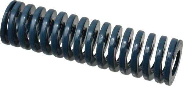 Dayton Lamina - 1-1/4" Hole Diam, 5/8" Rod Diam, 4-1/2" Free Length, Blue Die Spring - 26.3 Lb Max Deflection, 1.7" Max Deflection, Medium Duty, Chromium Vanadium Steel - Exact Tool & Supply