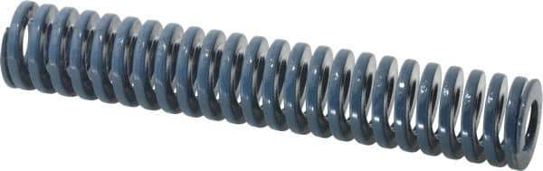 Dayton Lamina - 1-1/4" Hole Diam, 5/8" Rod Diam, 7" Free Length, Blue Die Spring - 16.6 Lb Max Deflection, 2.63" Max Deflection, Medium Duty, Chromium Vanadium Steel - Exact Tool & Supply