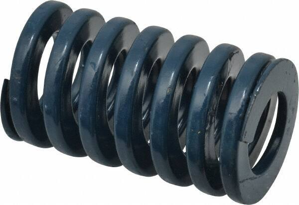 Dayton Lamina - 1-1/2" Hole Diam, 3/4" Rod Diam, 2-1/2" Free Length, Blue Die Spring - 73.5 Lb Max Deflection, 0.94" Max Deflection, Medium Duty, Chromium Vanadium Steel - Exact Tool & Supply